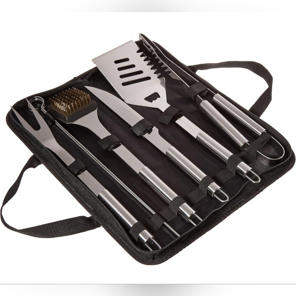 7-Piece BBQ Grill Tool Kit - Stainless Steel BBQ Accessories‎